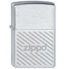 Зажигалка ZIPPO Stripes, с покрытием Brushed Chrome, латунь/сталь, серебристая, матовая, 38x13x57 мм