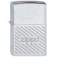 Зажигалка ZIPPO Stripes, с покрытием Brushed Chrome, латунь/сталь, серебристая, матовая, 38x13x57 мм
