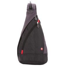 Рюкзак SWISSGEAR с одним плечевым ремнем, черный/серый, 25x15x45 см, 7 л
