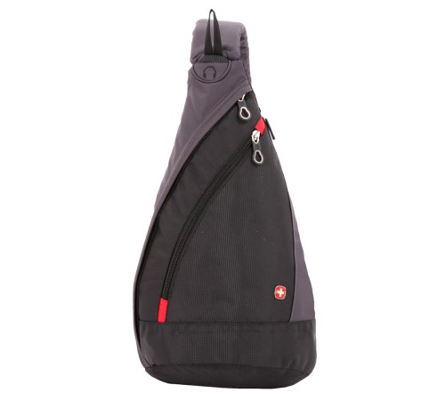 Рюкзак SWISSGEAR с одним плечевым ремнем, черный/серый, 25x15x45 см, 7 л