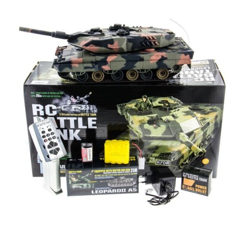 Р/У танк Heng Long 1/24 Leopard A5, стреляет шариками, RTR