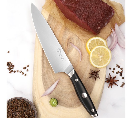 Нож шеф-повара Sunnecko 8 Inch Chef Knife, черный