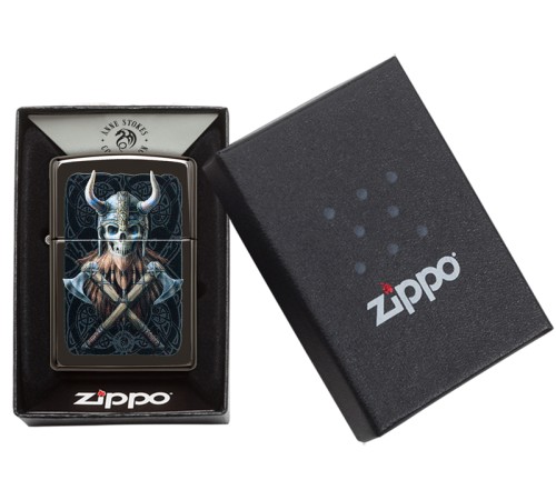 Зажигалка ZIPPO Anne Stokes с покрытием High Polish Black, латунь/сталь, чёрная, 38x13x57 мм