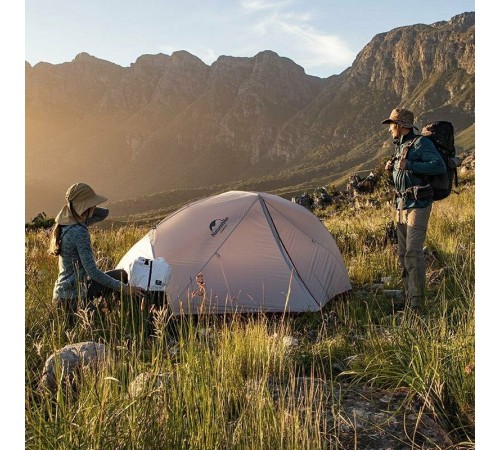 Палатка  Naturehike Star-river 2 NH17T012-T двухместная сверхлегкая с ковриком, серо-черная, 6927595716489