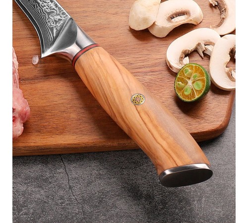 Нож обвалочный из дамасской стали Keemake 6 Inch Boning Knife Phoenix, бежевый