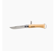 Нож Opinel №10, нержавеющая сталь, рукоять из бука, со штопором