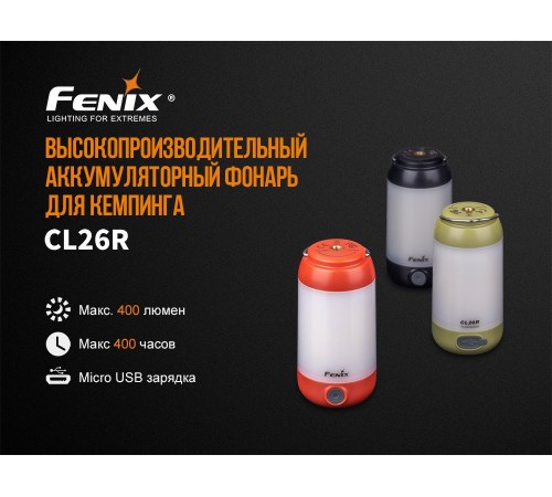 Фонарь Fenix CL26R черный, CL26Rb