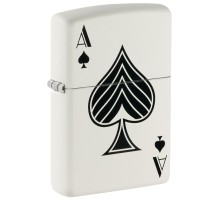 Зажигалка ZIPPO с покрытием White Matte, латунь/сталь, белая, матовая, 38x13x57 мм