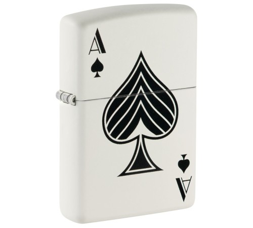 Зажигалка ZIPPO с покрытием White Matte, латунь/сталь, белая, матовая, 38x13x57 мм
