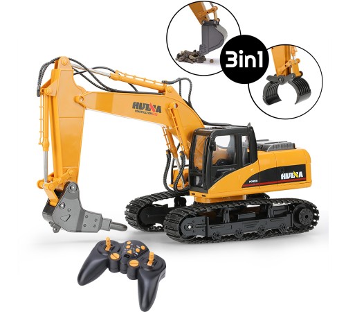 Радиоуправляемый экскаватор HUI NA 3in1 масштаб 1:14 2.4G - HN1550-60-70