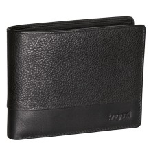 Портмоне BUGATTI Atlanta, чёрное, натуральная воловья кожа, 12,5х2х9,7 см