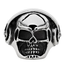 Кольцо ZIPPO, серебристое, в форме черепа, нержавеющая сталь, диаметр 20,4 мм