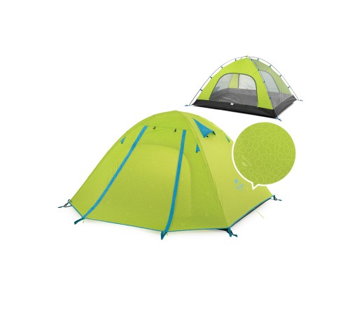 Палатка Naturehike P-Series NH18Z033-P 210T/65D, трехместная, светло-зеленая, 6975641887492