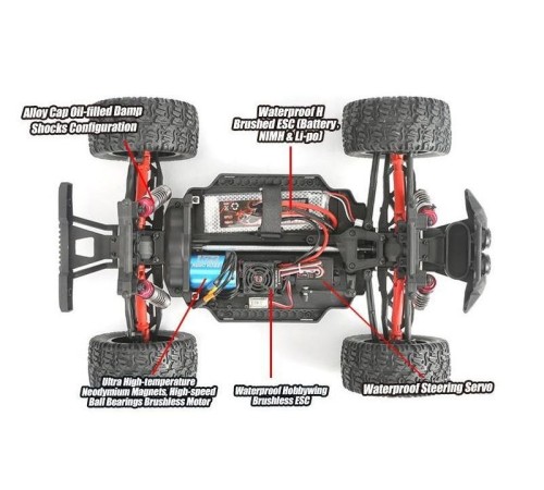 Радиоуправляемый монстр Remo Hobby MMAX Brushless (красный) 4WD 2.4G 1/10 RTR