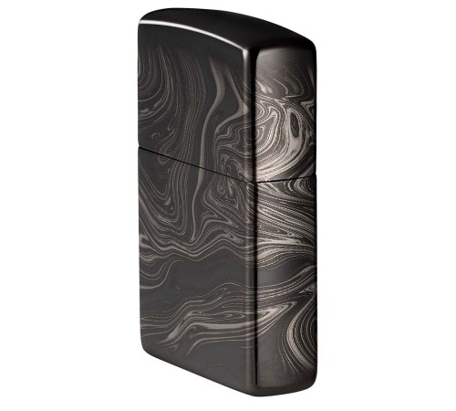 Зажигалка ZIPPO Marble Pattern с покрытием High Polish Black, латунь/сталь, чёрная, 38x13x57 мм