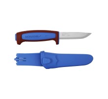 Нож Morakniv Basic 511 лимитированный 2025 углеродистая сталь, пласт. ручка (красная) синяя вставка