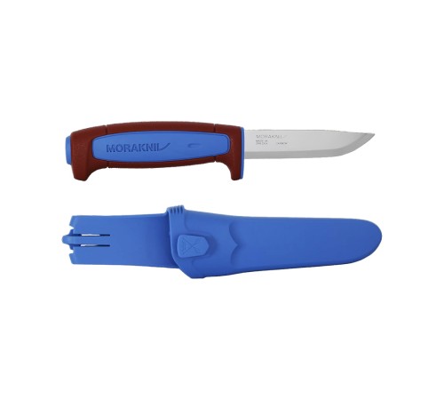 Нож Morakniv Basic 511 лимитированный 2025 углеродистая сталь, пласт. ручка (красная) синяя вставка