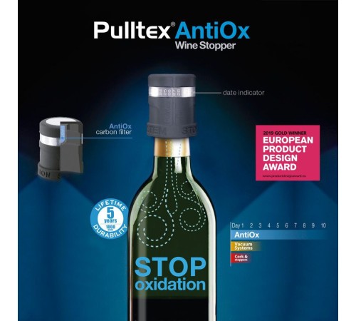 Пробка для вина Pulltex Antiox Wine Stopper Blue