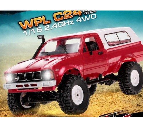 Радиоуправляемая машина WPL пикап Hilux (красная) 4WD 2.4G 1/16 RTR