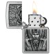 Зажигалка ZIPPO Barbarian Design с покрытием Street Chrome, латунь/сталь, серебристая, 38x13x57 мм