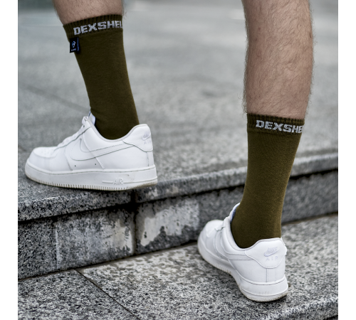 Водонепроницаемые носки DexShell Ultra Thin Crew M (39-42), оливковый зеленый, DS683OGM
