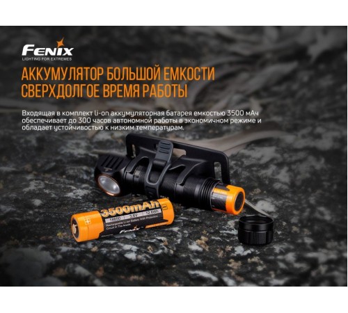 Налобный фонарь Fenix HM61R + складной нож Ruike S22, черный, HM61RS22bk