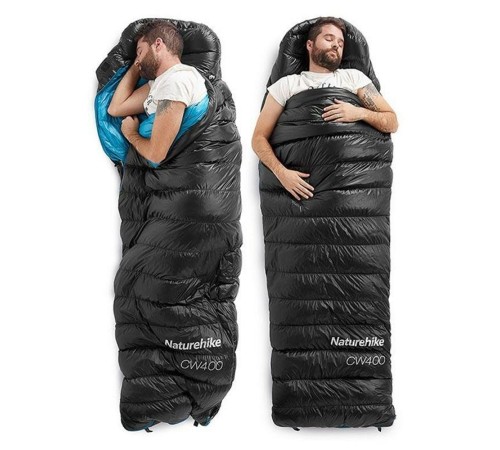 Мешок спальный  Naturehike CWZ400 NH19W400-Z с пуховым конвертом  L черный, 6927595765371