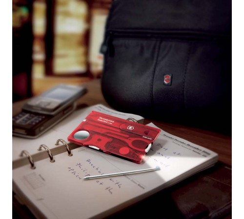 Швейцарская карточка VICTORINOX SwissCard Lite, 13 функций, полупрозрачная красная