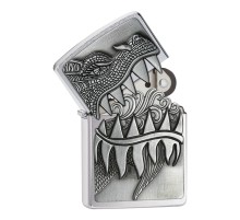 Зажигалка ZIPPO Classic с покрытием Brushed Chrome, латунь/сталь, серебристая, матовая, 38x13x57 мм