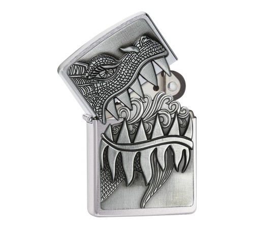 Зажигалка ZIPPO Classic с покрытием Brushed Chrome, латунь/сталь, серебристая, матовая, 38x13x57 мм