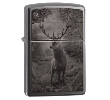 Зажигалка ZIPPO Classic с покрытием Black Ice®, латунь/сталь, чёрная, глянцевая, 38x13x57 мм