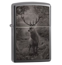 Зажигалка ZIPPO Classic с покрытием Black Ice®, латунь/сталь, чёрная, глянцевая, 38x13x57 мм
