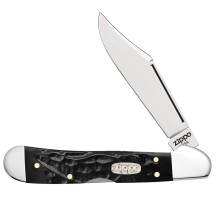 Нож перочинный ZIPPO Rough Black Synthetic Mini CopperLock, 92 мм, чёрный + ЗАЖИГАЛКА ZIPPO 207