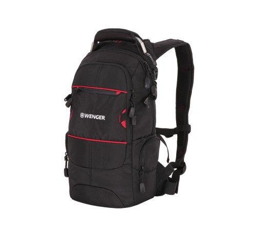 Рюкзак WENGER, чёрный/красный, полиэстер 1200D PU, 23х18х47 см, 22 л