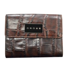 Кошелёк Cross Coco Nicole. Кожа наппа, тиснёная, коричневый, 12,5 х 10 х 2,4 см