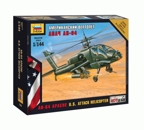 Сборная модель ZVEZDA Американский вертолёт Апач, 1/144