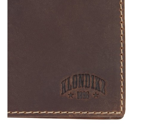 Бумажник KLONDIKE Yukon, натуральная кожа в коричневом цвете, 12,5 х 3 х 9,5 см