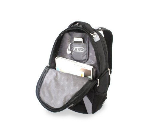 Рюкзак WENGER ZOOM, 15”, черный / серый, полиэстер 900D, 36 х 21 х 47 см, 35 л