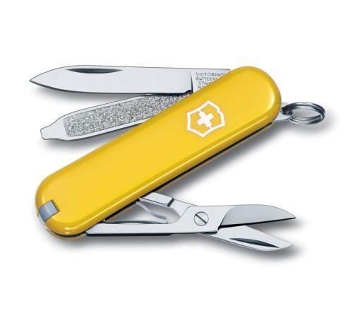Нож-брелок VICTORINOX Classic SD, 58 мм, 7 функций, жёлтый