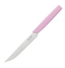 Нож для стейка OKROSHKA САЛАТ, лезвие 12 см, с серрейторной заточкой, розовая ручка