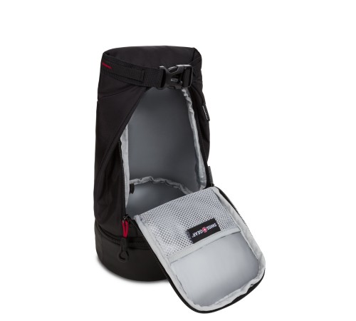 Термосумка для ланча SWISSGEAR, прорезиненный полиэстер 600D, чёрный/красный, 17х17x37 см, 5 л