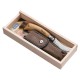Нож грибника Opinel №8,  нержавеющая сталь, рукоять дуб, чехол, деревянный футляр, 001327