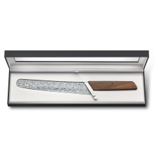 Нож для хлеба VICTORINOX Damast LE 2021, лезвие 22 см с волнистой заточкой, коричневый