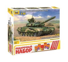 Сборная модель ZVEZDA Российский танк Т-90, подарочный набор, 1/72