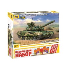 Сборная модель ZVEZDA Российский танк Т-90, подарочный набор, 1/72