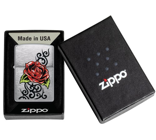 Зажигалка ZIPPO с покрытием Brushed Chrome, латунь/сталь, серебристая, 38x13x57 мм