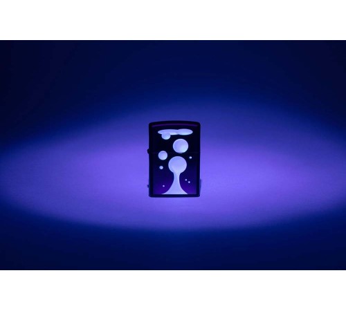 Зажигалка ZIPPO Lava Lamp с покрытием Black Light, латунь/сталь, черная,матовая 38x13x57 мм