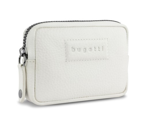 Ключница BUGATTI Elsa, с защитой данных RFID, белая, воловья кожа/полиэстер, 11х2х7 см