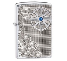 Зажигалка ZIPPO Armor™ с покрытием High Polish Chrome, латунь/сталь, серебристая, 37х13x58 мм