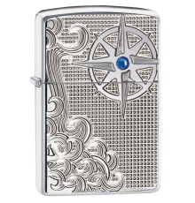 Зажигалка ZIPPO Armor™ с покрытием High Polish Chrome, латунь/сталь, серебристая, 37х13x58 мм